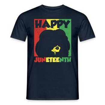 Merry Juneteenth 1865 Black African American - Men's T-Shirt - navy - Front - AI Model Male 178 light (178cm)