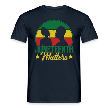 Juneteenth Matters African American Black 1865 - Männer T-Shirt - Navy - Vorne - AI Model Male 178 light (178cm)