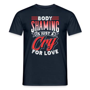 La honte corporelle n’est qu’un cri d’amour agaçant - T-shirt homme - marine - Devant - AI Model Male 178 light (178cm)
