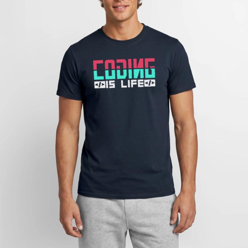 Coding Ist Leben Programmierer Coder Code Männer T-Shirt