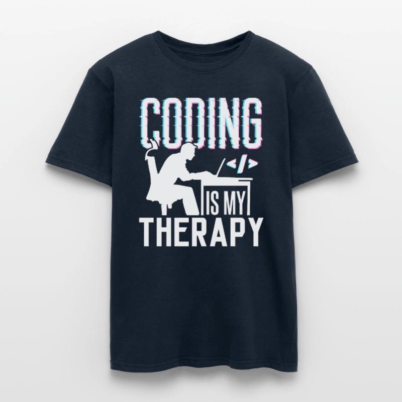 La programmation est ma thérapie Code Coder Coding T-shirt homme