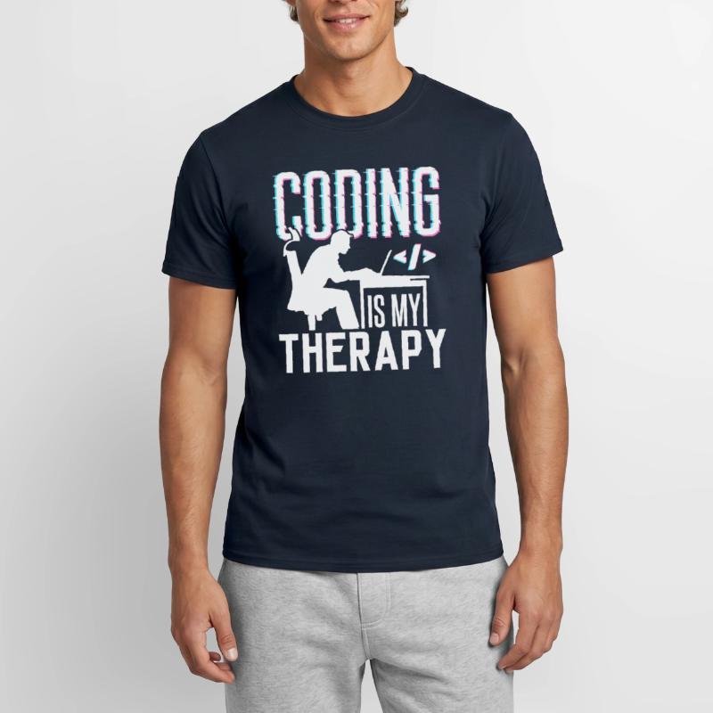 La programmation est ma thérapie Code Coder Coding T-shirt homme
