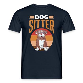Dog Sitter Dog Dog Sitting Dog Sitting - T-shirt homme - marine - Devant - AI Model Male 178 light (178cm)