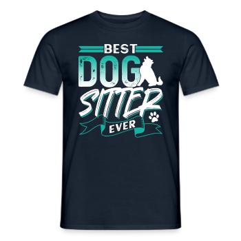 Meilleur gardien de chien jamais assis de chien - T-shirt homme - marine - Devant - AI Model Male 178 light (178cm)