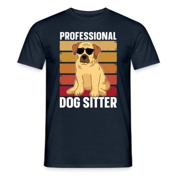 Dog Sitter Professionnel Dog Sitting - T-shirt homme - marine - Devant - AI Model Male 178 light (178cm)