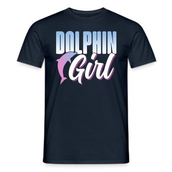Dolphin Girl Dolphin Dolphin Lovers Dolphins - Men's T-Shirt - navy - Front - AI Model Male 178 light (178cm)