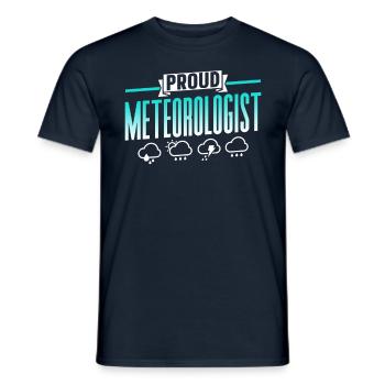 Fier météorologue Prévisions météorologiques Météorologie - T-shirt homme - marine - Devant - AI Model Male 178 light (178cm)