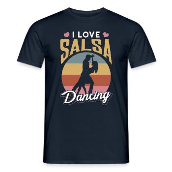 I Love Salsa Dancing Hobby Dancer Dance - Men's T-Shirt - navy - Front - AI Model Male 178 light (178cm)