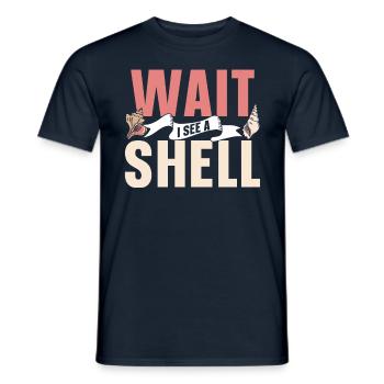 Wait I see a shell collecting shells - Men's T-Shirt - navy - Front - AI Model Male 178 light (178cm)