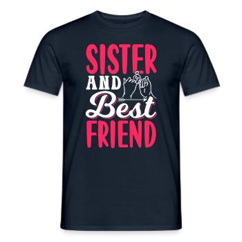 Sœur et meilleure amie Team Sisters - T-shirt homme - marine - Devant - AI Model Male 178 light (178cm)