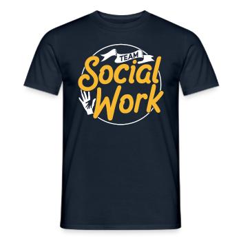 Équipe de travail social Travailleur social Travail social - T-shirt homme - marine - Devant - AI Model Male 178 light (178cm)