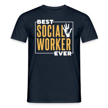 Meilleur travailleur social de tous les temps en travail social - T-shirt homme - marine - Devant - AI Model Male 178 light (178cm)