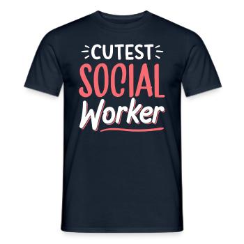 Formation de travailleur social la plus douce - T-shirt homme - marine - Devant - AI Model Male 178 light (178cm)