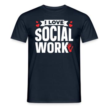Ich Liebe Sozialarbeit Sozialarbeiter Ausbildung - Männer T-Shirt - Navy - Vorne - AI Model Male 178 light (178cm)