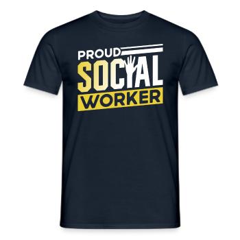 Fier travailleur social Formation Travailleur social - T-shirt homme - marine - Devant - AI Model Male 178 light (178cm)