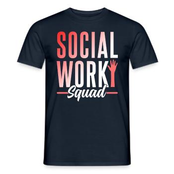 Équipe de travail social Travailleur social Travail social - T-shirt homme - marine - Devant - AI Model Male 178 light (178cm)