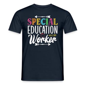 Travailleurs de l’éducation spécialisée Enseignants en éducation spécialisée - T-shirt homme - marine - Devant - AI Model Male 178 light (178cm)