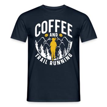 Café et trail running course course de trail running - T-shirt homme - marine - Devant - AI Model Male 178 light (178cm)