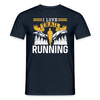 I Love Trail Running Racing Runner Trail Running - Men's T-Shirt - navy - Front - AI Model Male 178 light (178cm)