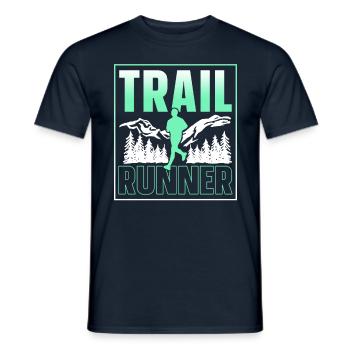 Course de trail Course Course en sentier - T-shirt homme - marine - Devant - AI Model Male 178 light (178cm)