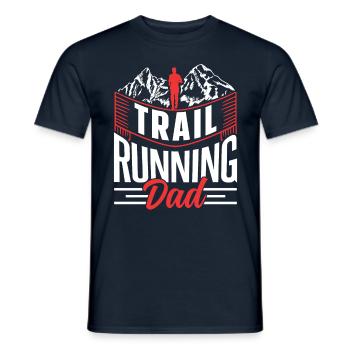 Trail Running Papa Runner Trail Running Race - Men's T-Shirt - navy - Front - AI Model Male 178 light (178cm)