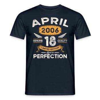17th birthday man April Born 2006 Legendary - Men's T-Shirt - navy - Front - AI Model Male 178 light (178cm)