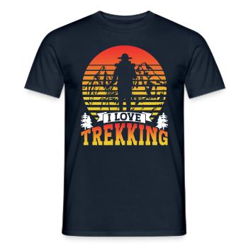 Ich Liebe Trekking Wanderung Wanderer Wandern - Männer T-Shirt - Navy - Vorne - AI Model Male 178 light (178cm)