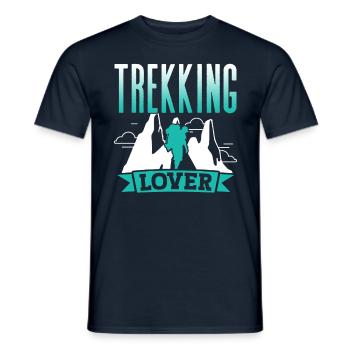 Trekking Liebhaber Wanderung Wanderer Wandern - Männer T-Shirt - Navy - Vorne - AI Model Male 178 light (178cm)