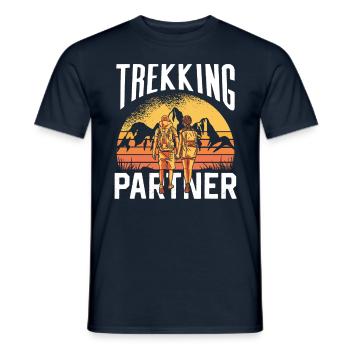 Trekking Couple Couple Randonneurs - T-shirt homme - marine - Devant - AI Model Male 178 light (178cm)