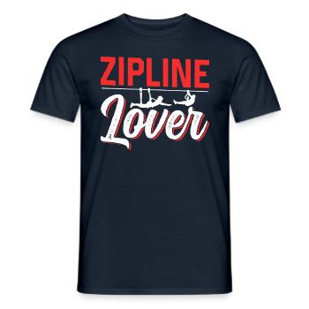 Ziplining Liebhaber Zipline Seilrutsche Sport - Männer T-Shirt - Navy - Vorne - AI Model Male 178 light (178cm)