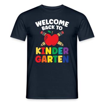 Willkommen Zurück Im Kindergarten Humor Kinder Süß - Männer T-Shirt - Navy - Vorne - AI Model Male 178 light (178cm)