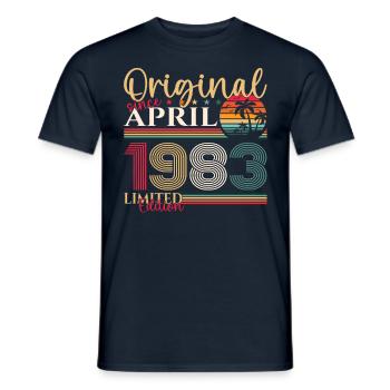 40e anniversaire homme avril né 1983 original - T-shirt homme - marine - Devant - AI Model Male 178 light (178cm)