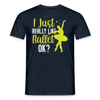 J’aime beaucoup le ballet danseuse ballerine - T-shirt homme - marine - Devant - AI Model Male 178 light (178cm)