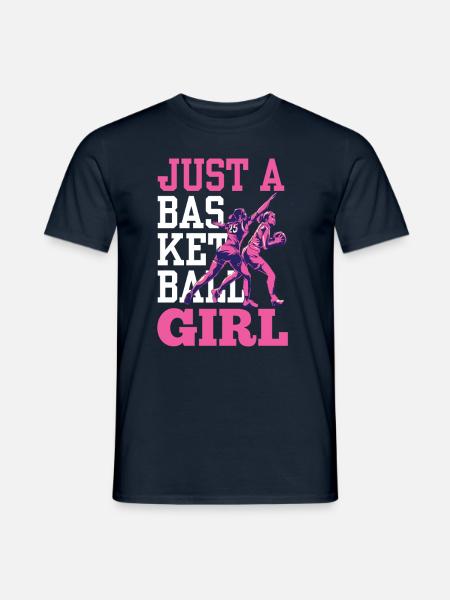 Nur Ein Basketball Mädchen Team Basketballspieler - Männer T-Shirt - Navy