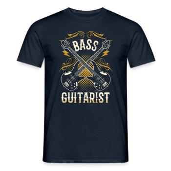 Guitariste Basse Bassiste Basse Musicien de guitare basse - T-shirt homme - marine - Devant - AI Model Male 178 light (178cm)
