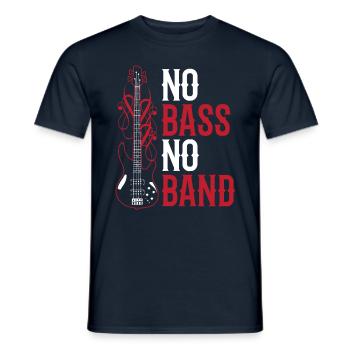 No Bass No Band Musicians Bassist Bass Guitar - Men's T-Shirt - navy - Front - AI Model Male 178 light (178cm)