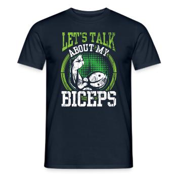 Parlons de mon entraînement de boucles musculaires biceps - T-shirt homme - marine - Devant - AI Model Male 178 light (178cm)