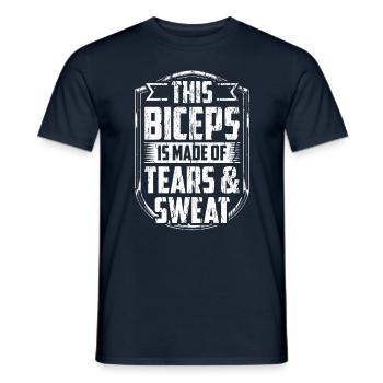 Dieser Bizeps Ist Aus Tränen Und Schweiß Gemacht - Männer T-Shirt - Navy - Vorne - AI Model Male 178 light (178cm)