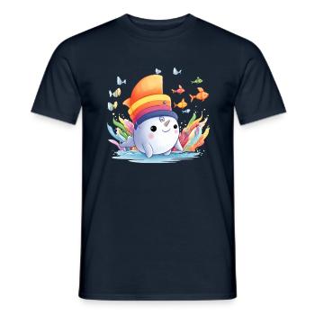 Cute narwhal - Men's T-Shirt - navy - Front - AI Model Male 178 light (178cm)
