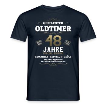 48. Geburtstag Mann Oldtimer Jahrgang 1975 - Männer T-Shirt - Navy - Vorne - AI Model Male 178 light (178cm)