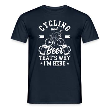 Radfahren Und Bier Deshalb Bin Ich Hier Fahrrad - Männer T-Shirt - Navy - Vorne - AI Model Male 178 light (178cm)