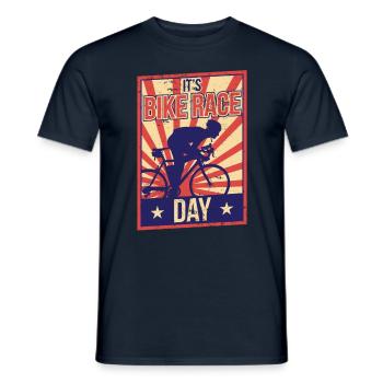 It's the day of the bike race bike race bike race - Men's T-Shirt - navy - Front - AI Model Male 178 light (178cm)