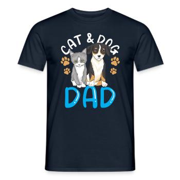 Cat and Dog Daddy Boy Type Cat Lover - Men's T-Shirt - navy - Front - AI Model Male 178 light (178cm)
