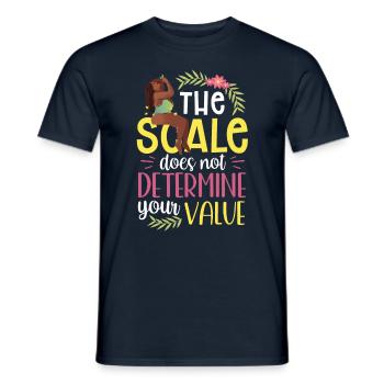 Die Waage Bestimmt Nicht Deinen Wert Bodyshaming - Männer T-Shirt - Navy - Vorne - AI Model Male 178 light (178cm)