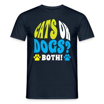 Cats or Dogs Both Lovers Cat Dog - Men's T-Shirt - navy - Front - AI Model Male 178 light (178cm)
