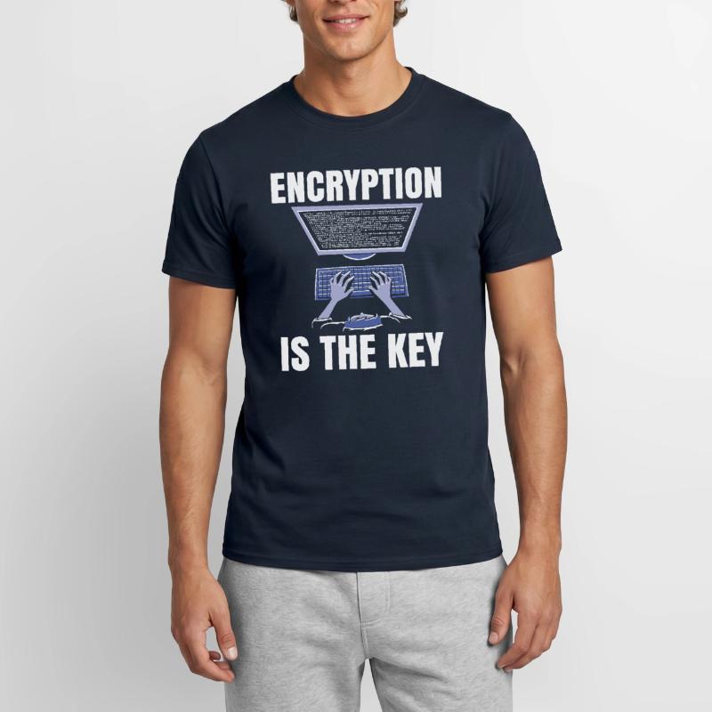 Encryption is the key to coder coding Men's T-Shirt