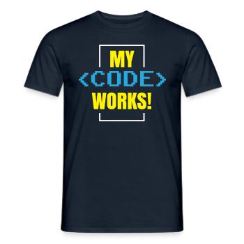 Mein Code Funktioniert Programmieren Coding Coder - Männer T-Shirt - Navy - Vorne - AI Model Male 178 light (178cm)