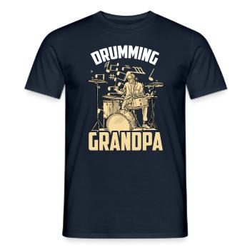 Batteur, Grand-père, Jouer de la batterie, Batterie - T-shirt homme - marine - Devant - AI Model Male 178 light (178cm)