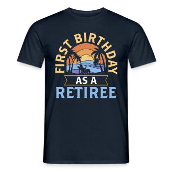 First birthday as a pensioner pensioner pregnant - Men's T-Shirt - navy - Front - AI Model Male 178 light (178cm)