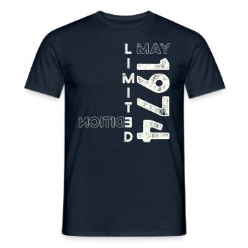 49th Birthday Man Legendary May Born 1974 - Men's T-Shirt - navy - Front - AI Model Male 178 light (178cm)